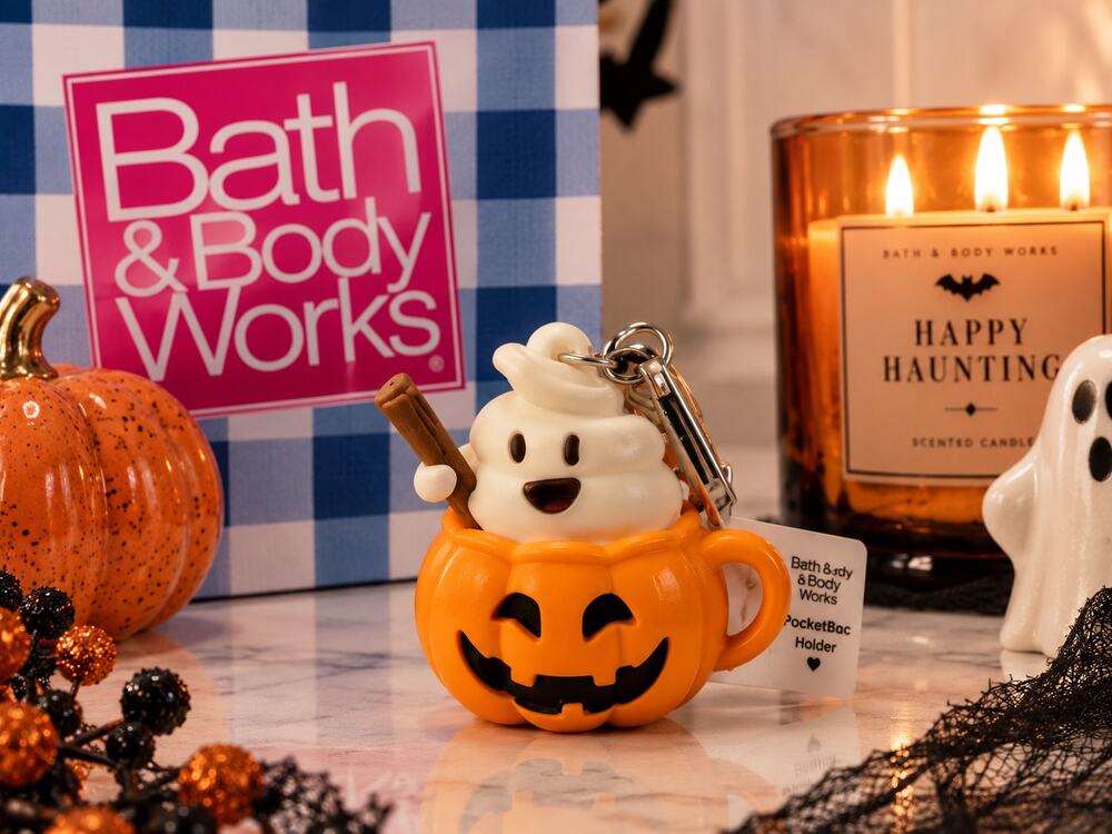 Bath & Body Works Pumpkin Latte Ghost Jack-O'-Lantern PocketBac Holder 2025 NWT